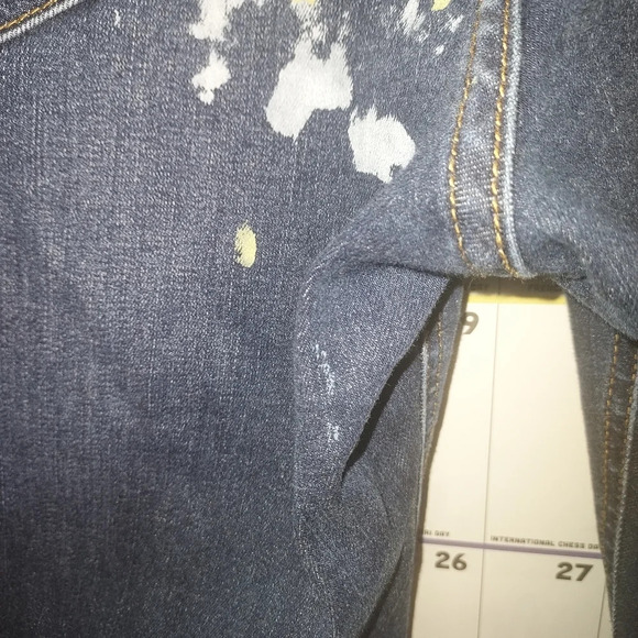AP Blue Aphrodite Jeans Mid Rise Paint Platter Distressed Skinny Jeans Size 1X - Picture 9 of 12
